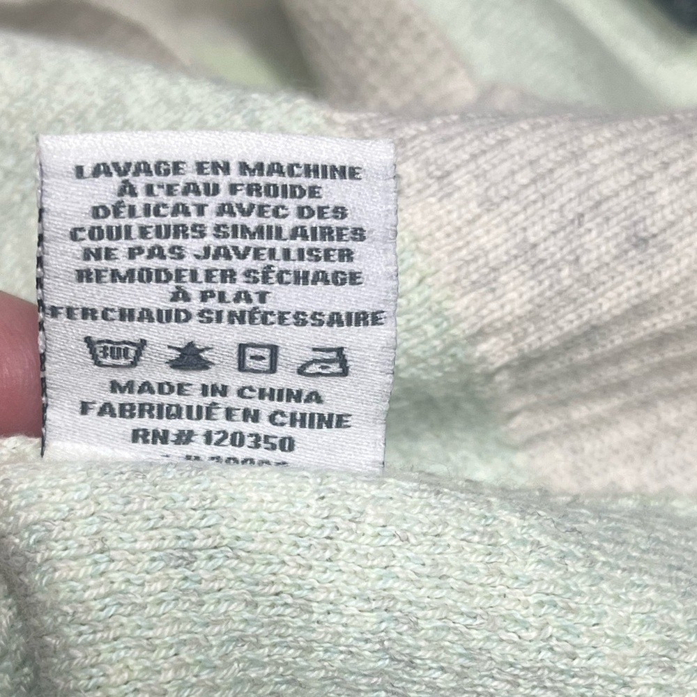 NEW Alashan Cashmere Cotton Ashlee V-neck sweater watercolour camo print xs - Picture 4 of 7